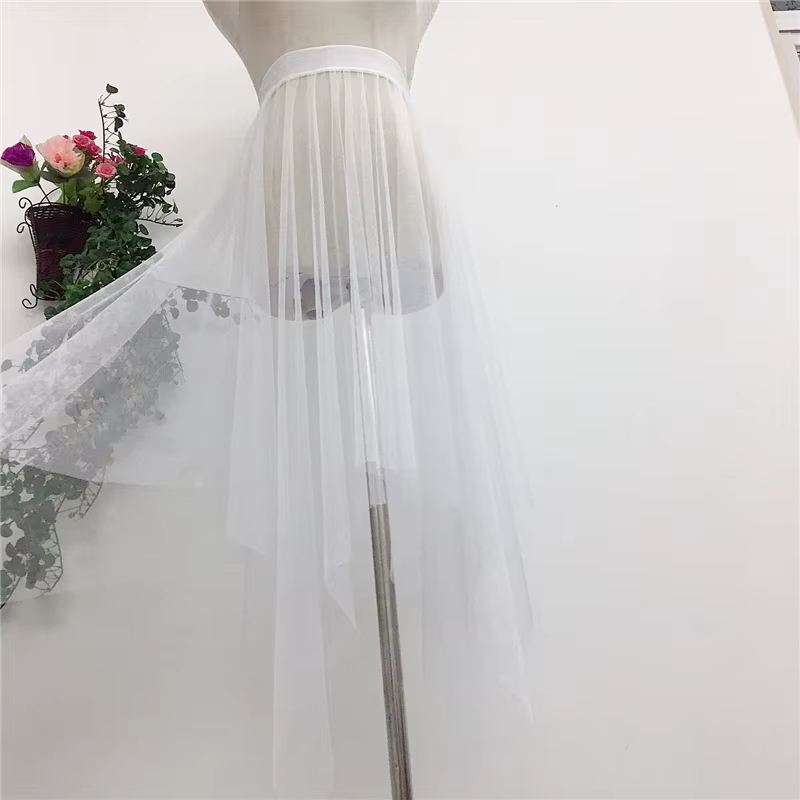 Jupe plissée en maille transparente pour femmes, Tutu en Tulle, taille haute, longue jupe noire irré