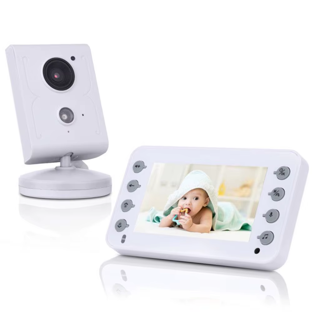 Interphone de surveillance vidéo 4,3 pouces avec vision nocturne et affichage de la température, cam