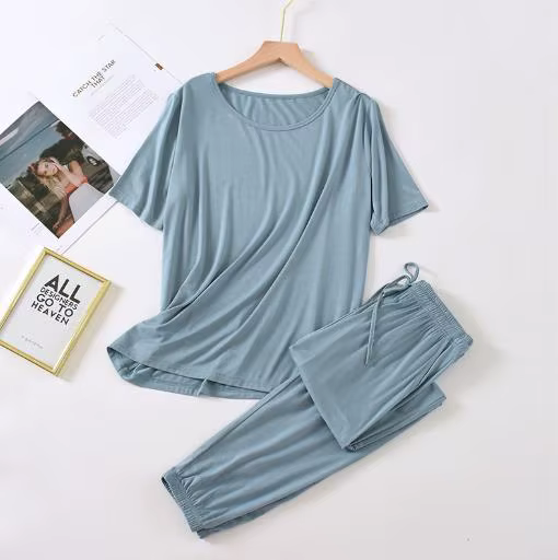 M-2XL grande taille Pyjamas pour femmes printemps vêtements de nuit pour enfants ensemble Modal coto