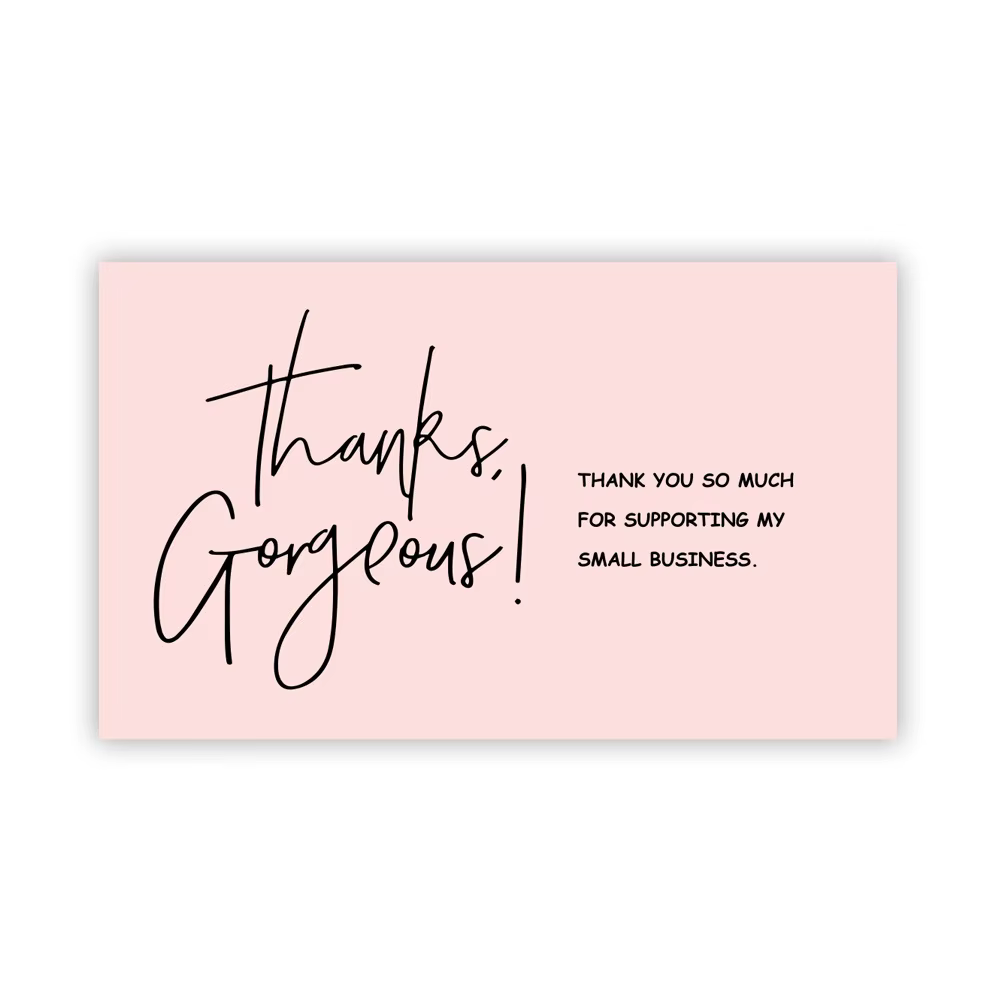 Carte de Remerciement pour Soutien, avec Message Écrit, Décoration Rose Magnifique Type Carte de Vis