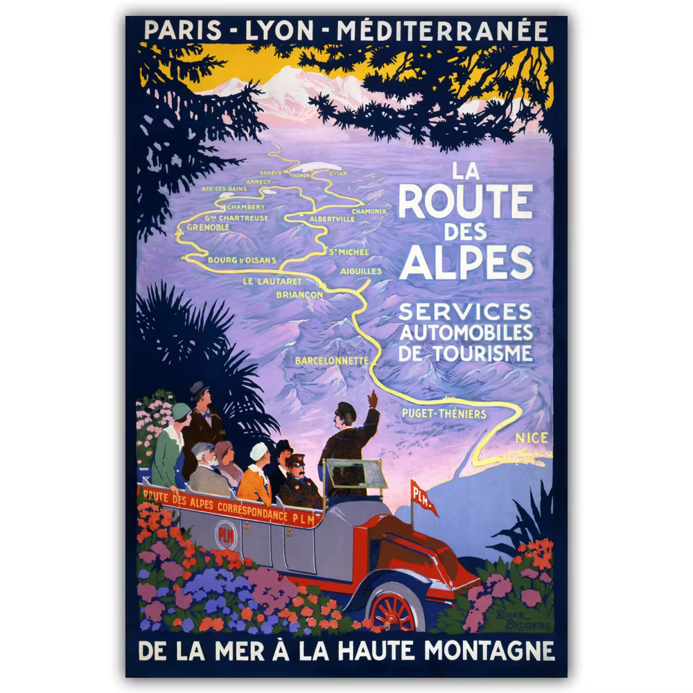 France Aix Cruise Ship Vintage Travel Poster, Rivera Rum Saint