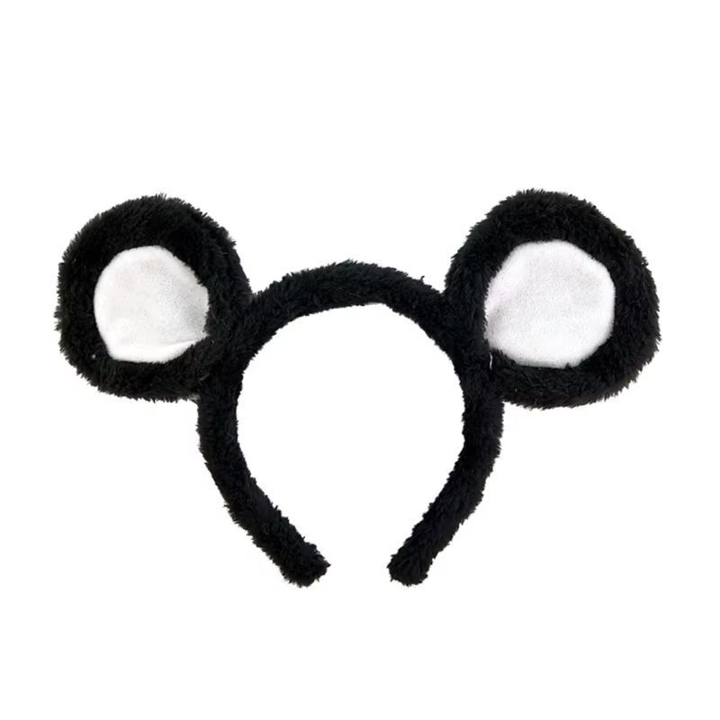 Bandeaux en peluche oreilles d'ours doux, cerceau pour se laver le visage, bandes d'animaux de dessi