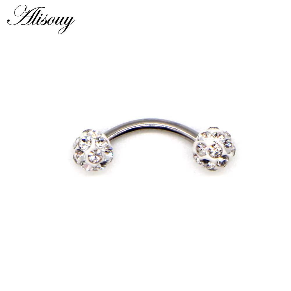 Alisouy 1Pc Disco sourcil Piercing industriel Labret barre corps bijoux en acier inoxydable Helix Pi