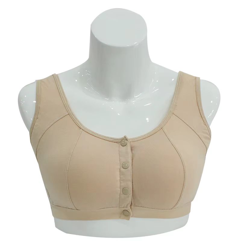 Soutien-gorge de mastectomie avec poches, fermeture frontale, Lingerie en coton grande taille pour f