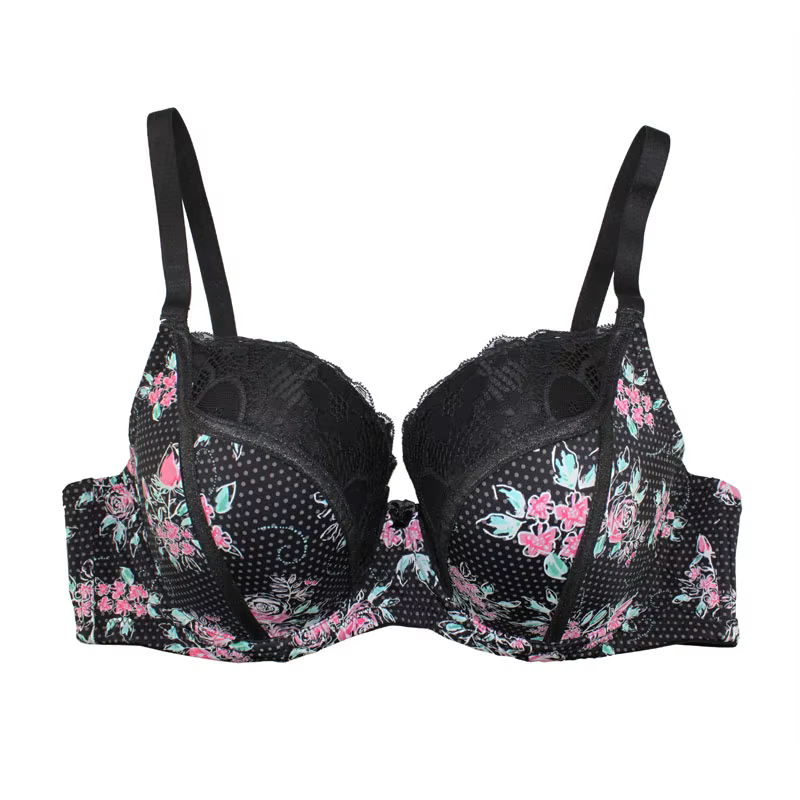 Soutien-gorge à armatures en dentelle, imprimé, Sexy, à la mode, Push-Up, bonnet 3/4, pour femmes, i