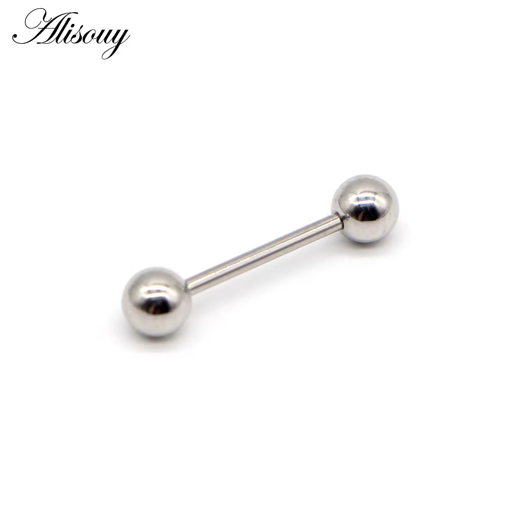 Alisouy 1 PC 14G 9 couleurs langue Piercing Septum oreille Cartilage nailTunnels bouchons d'oreille