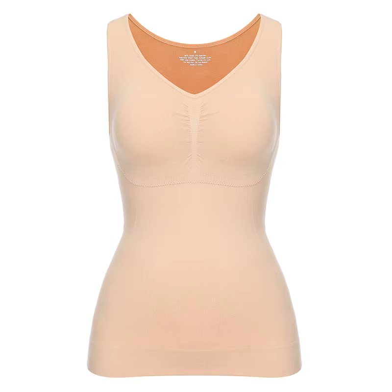 V-Camisole avec soutien-gorge rembourré intégré pour femme, haut précieux à bretelles larges, soutie