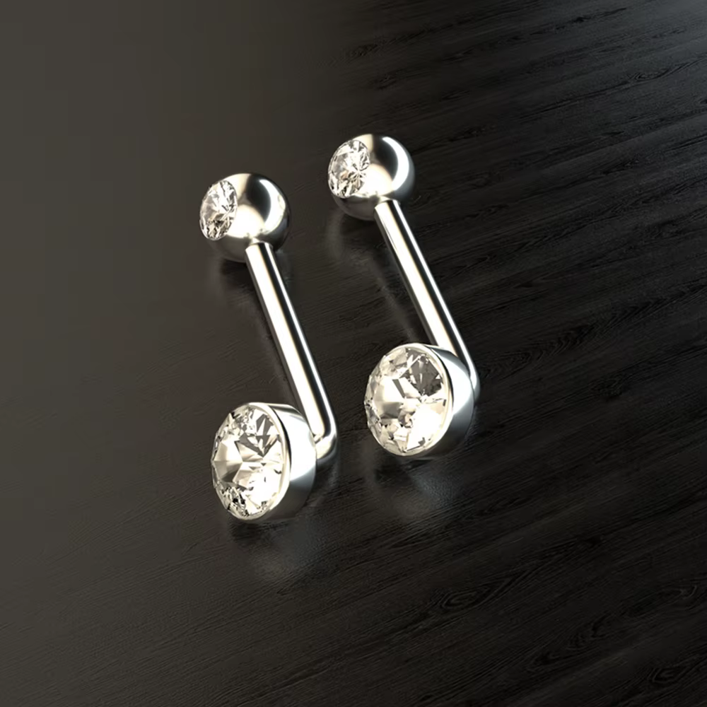 1PC titane Christina capuche verticale Piercing rond lèvre ventre nombril anneaux Sexy brillant vagi