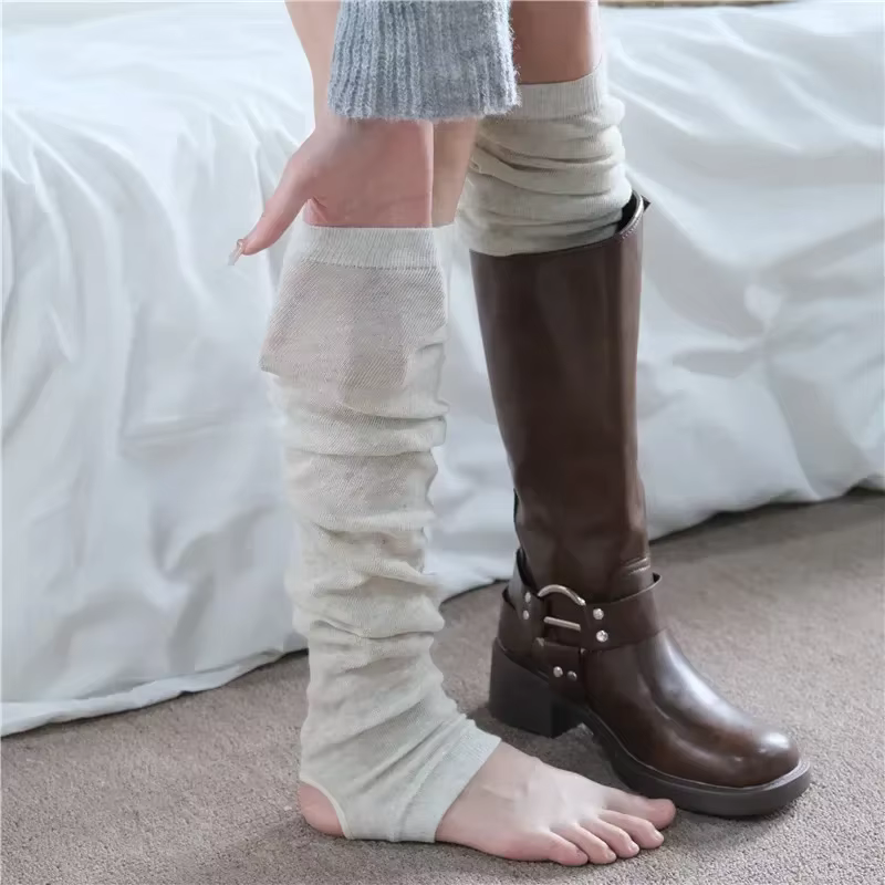 Chaussettes de pied de chambre fuchsia de nuit pour femmes, tuyau d'automne gris, jambières de balle