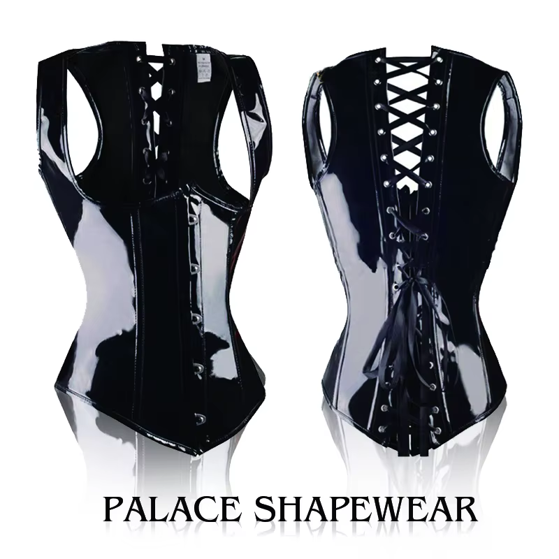 Corset de costume gothique sexy, Bustier Cincher basque, Faux cuir, Bustier en PVC, Shaper de batter