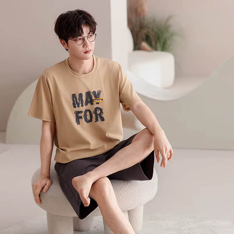 Ensemble pyjama pour Couple, 100% coton, sans manches, pour hommes et femmes, été