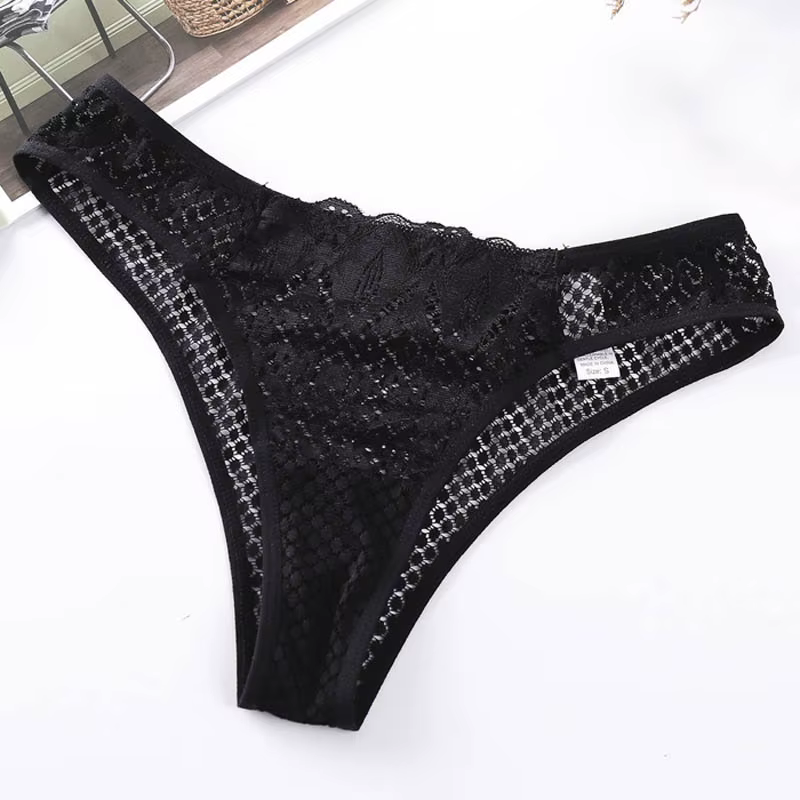 TERMEZY femmes Sexy dentelle culottes taille basse sous-vêtements transparents femme G String confor