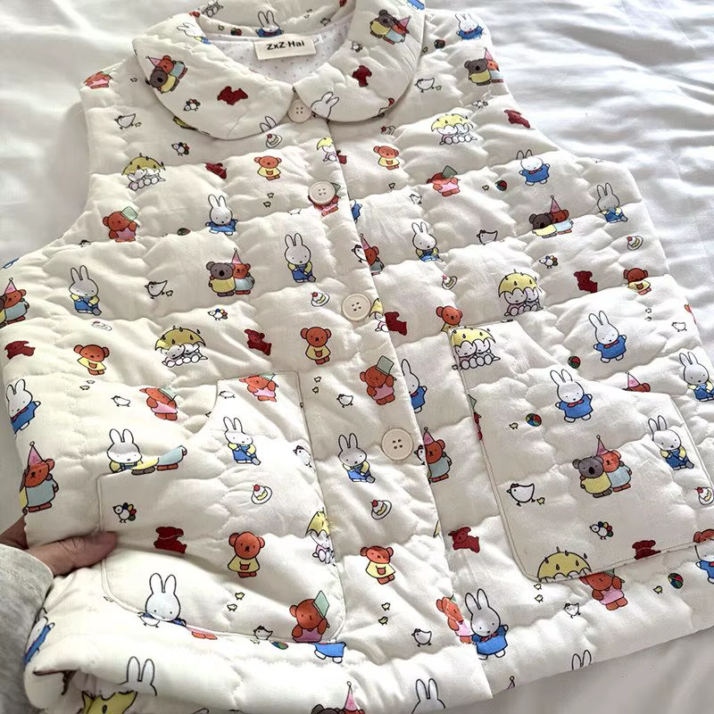 Ensemble de pyjama en coton aéré à couches superposées Miffy, mignon et dessin animé, pour femmes, v