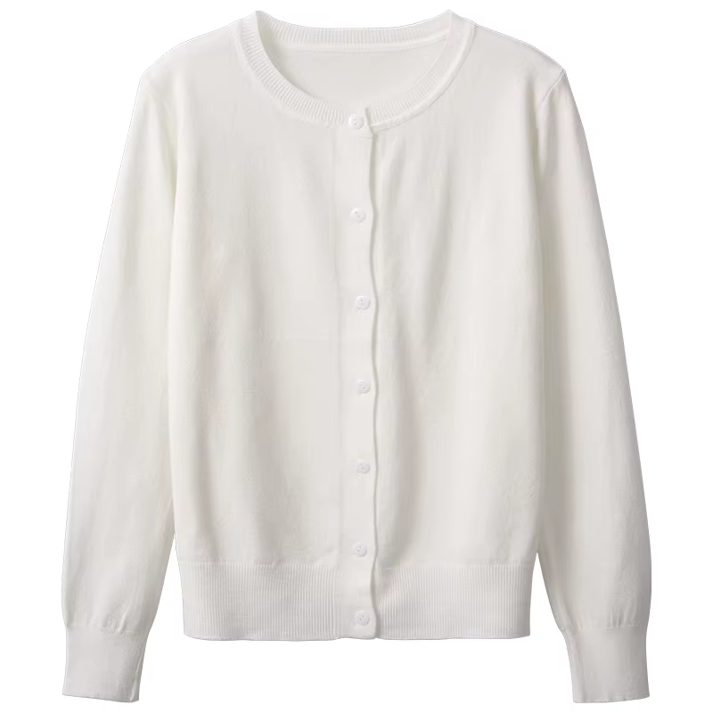 Cardigan en tricot pour femme AOSSVIAO, collection Printemps 2026, col rond, décontracté, couleur un