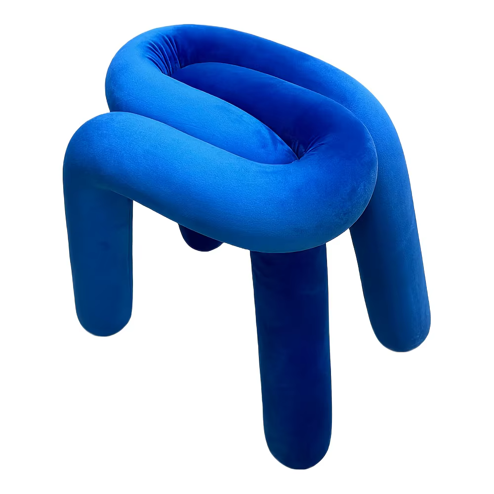 Klein – tabouret créatif bleu carré en fer, chaise de vanité élégante pour chambre à coucher, siège