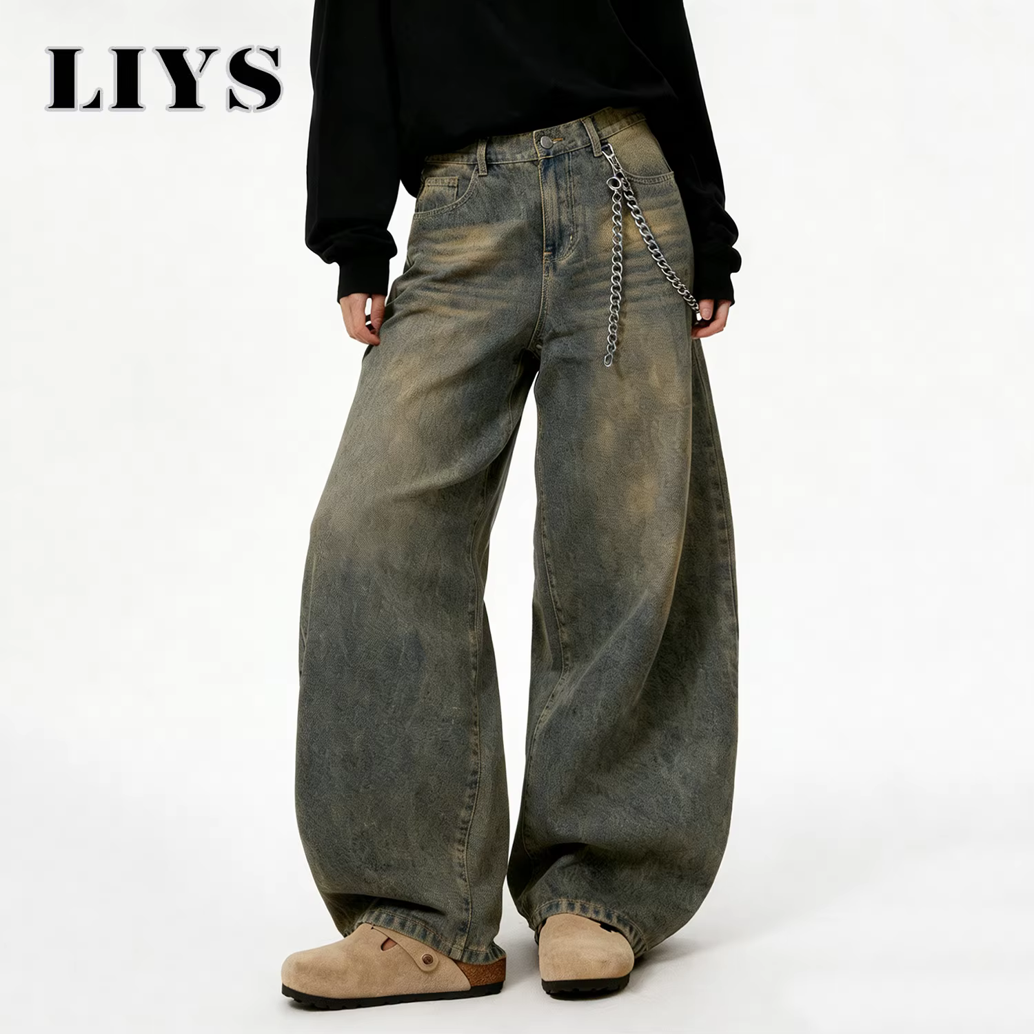 Jean Baggy rétro américain à jambes larges pour hommes, Streetwear coréen en détresse y2k, vêtements
