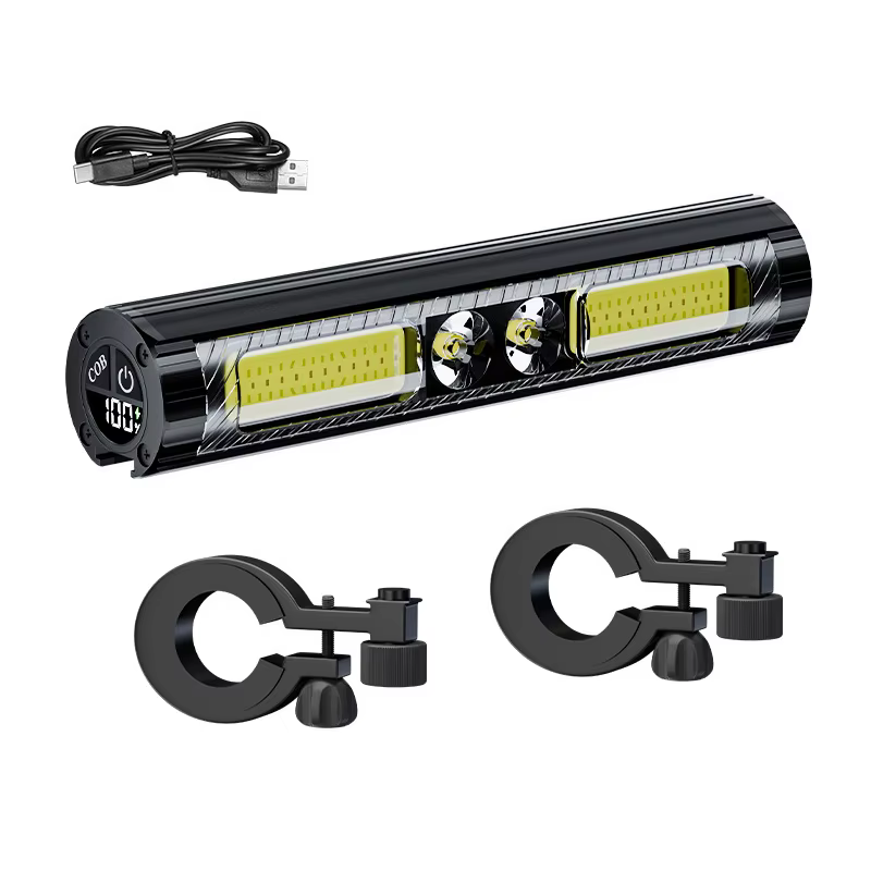 Nouveau Éclairage avant de vélo de nuit de montagne Super lumineux, feu avant horizontal en alliage