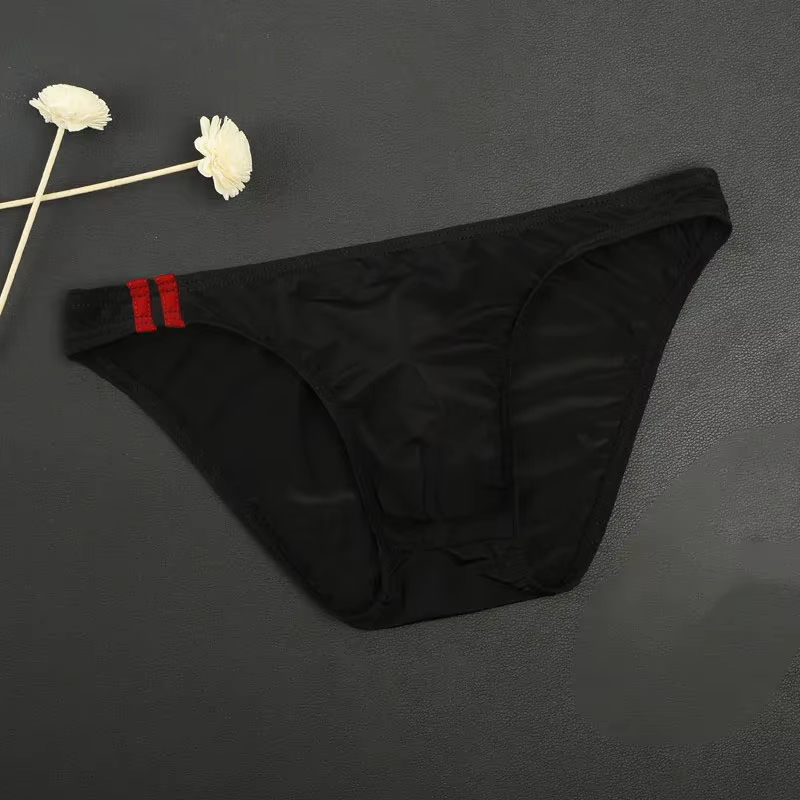 Sexy hommes culottes Transparent respirant slips taille basse Lingerie hommes renflement poche slips