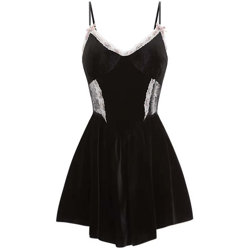 InjCheongsam-Chemise de nuit de femme de chambre vintage pour femmes, dos évidé, lingerie sexy, olym