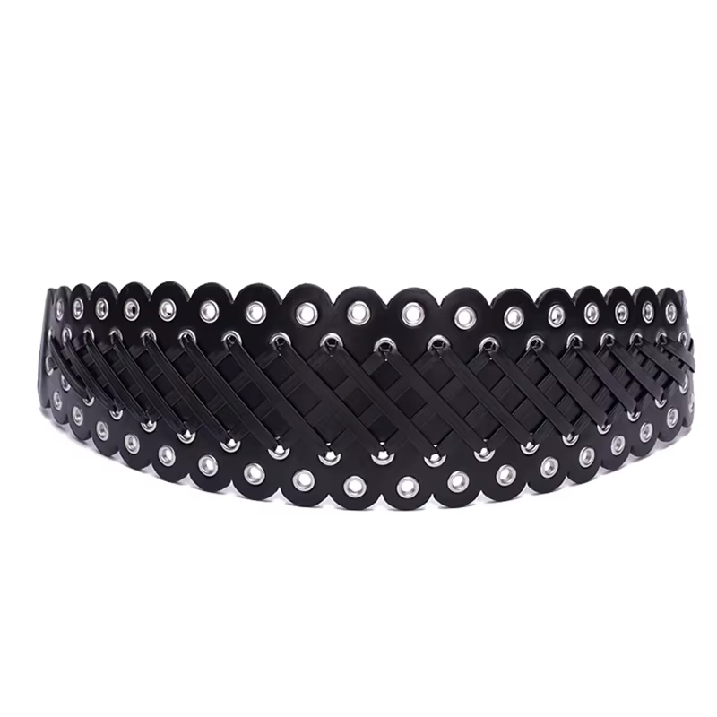 Ceinture Corset à Rivets Larges pour Femme, Marque de Luxe, Punk, Gothique, Hit Pop, Y2K, artificiel