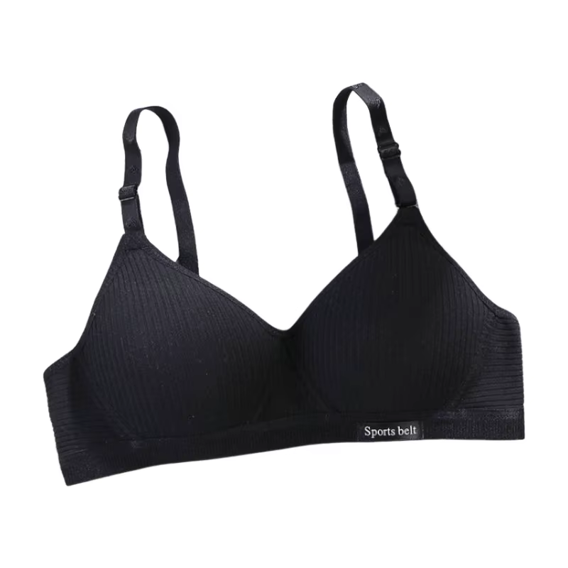 Soutien-gorge sans armatures en coton pour femme, bonnet AB, confortable, push-up, lingerie, bralett
