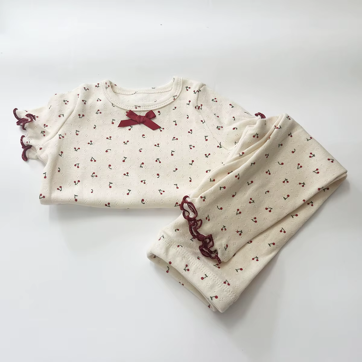 Ensemble de pyjamas respirants pour bébé – Vêtements de maison en pur coton à manches courtes, vêtem