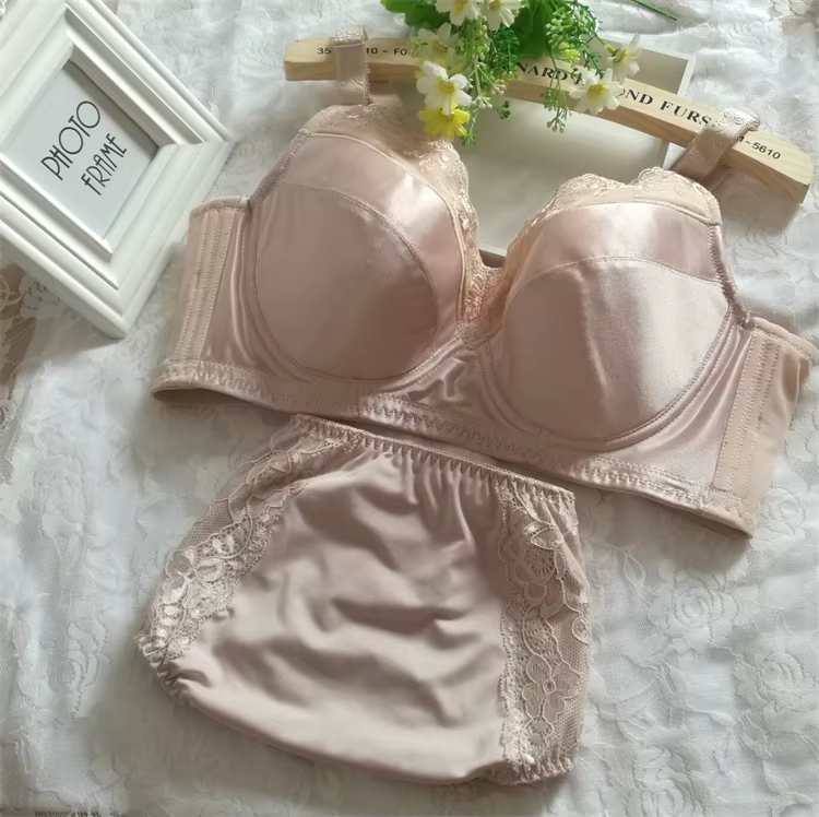 Ensemble de soutien-gorge et culotte grande taille pour femme, lingerie féminine, sous-vêtements, sl