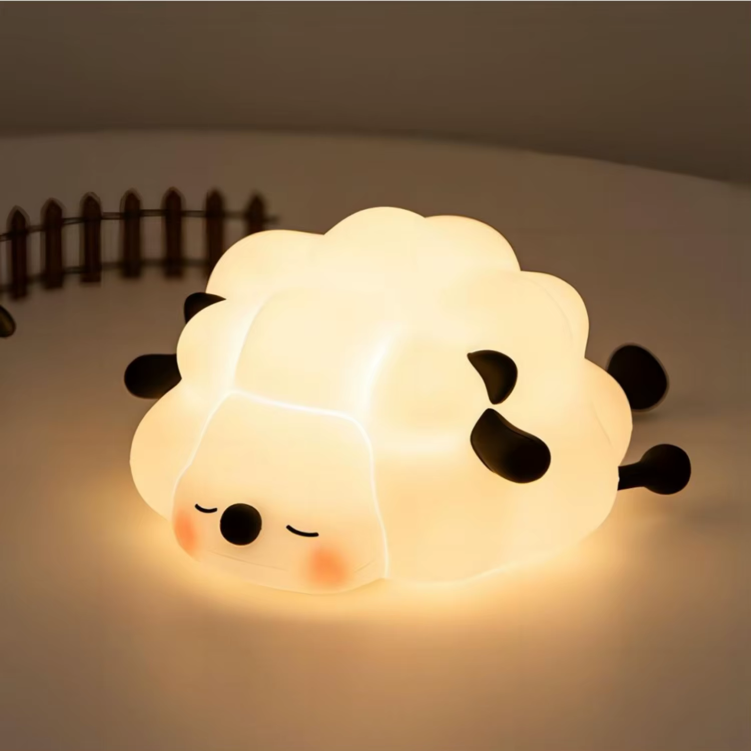 Mignon Silicone veilleuses mouton dessin animé chambre lampe pour chambre d'enfants décor Rechargeab