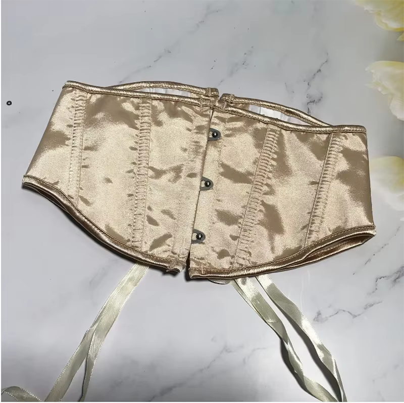Corsets sous le buste, ceinture amincissante, torse court, entraîneur de taille, gothique en Satin, 