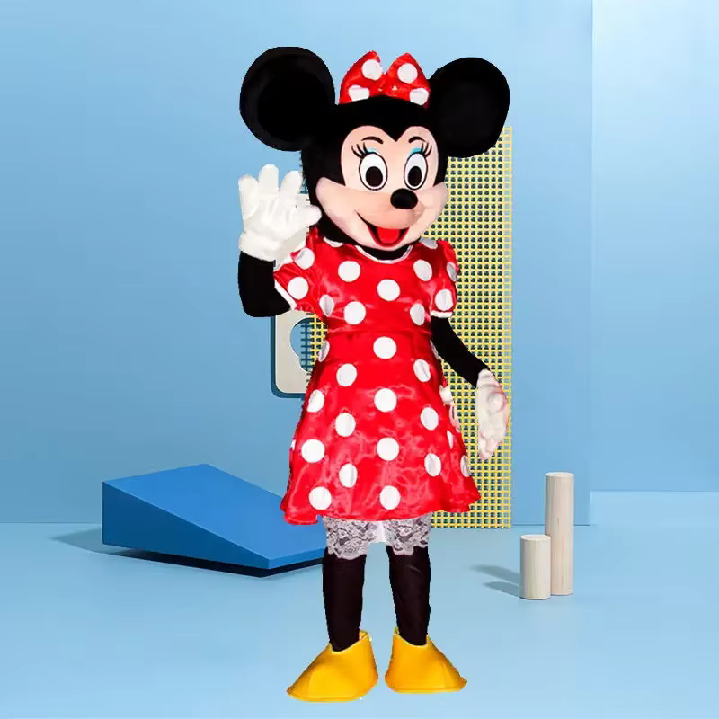 Costume de mascotte Mickey et Minnie Mouse pour adulte, personnages classiques de dessins animés, po