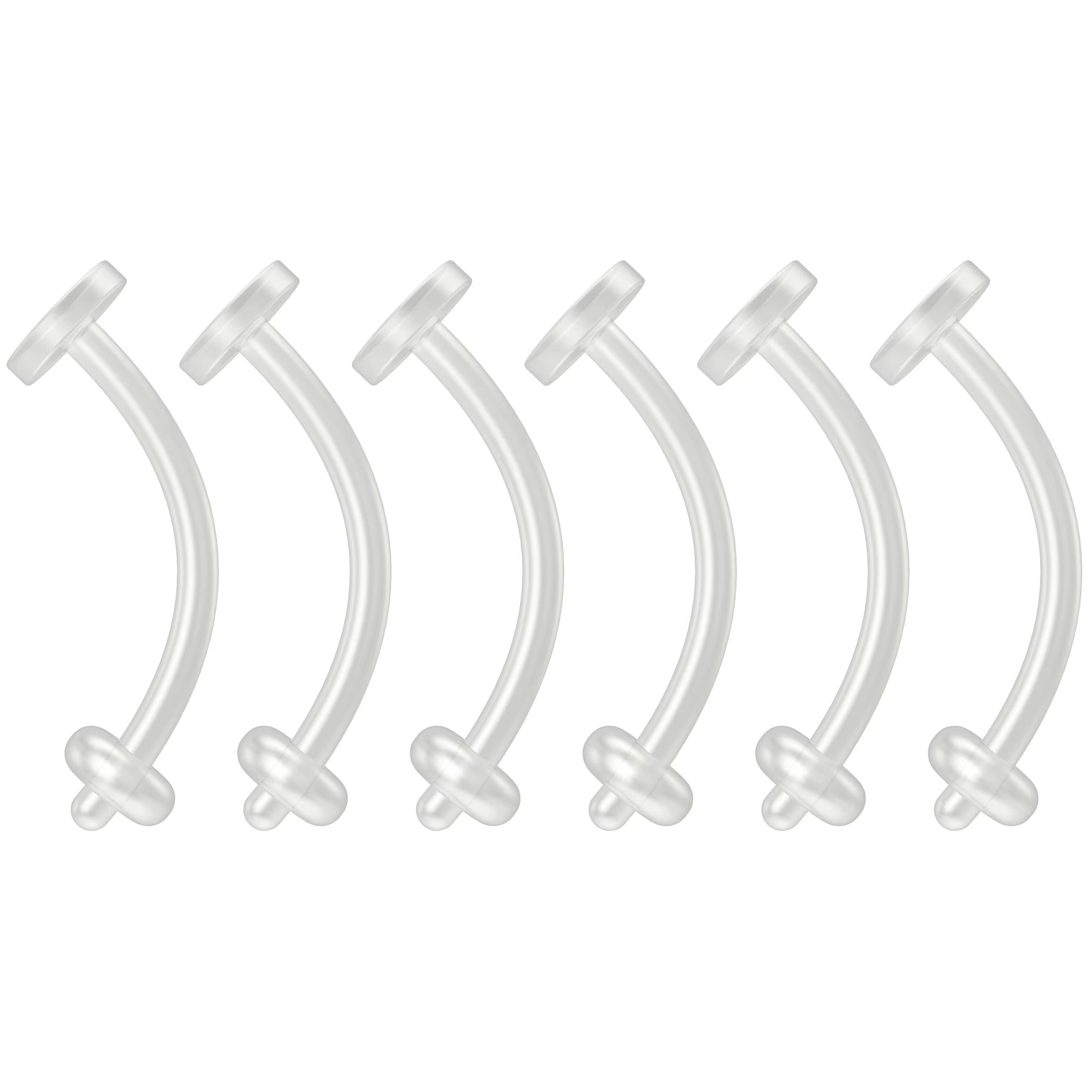 Lèvres Labret 16G, Piercing du ventre, Cartilage, Flexible, clair, BioFlex, haltère incurvé, Bioplas