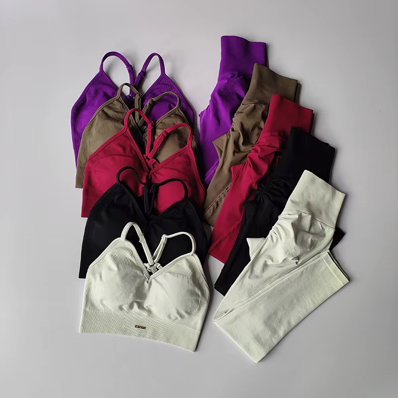 Soutien-gorge de sport sans couture pour femmes, 2 pièces, combinaison de Yoga, séchage rapide, leva