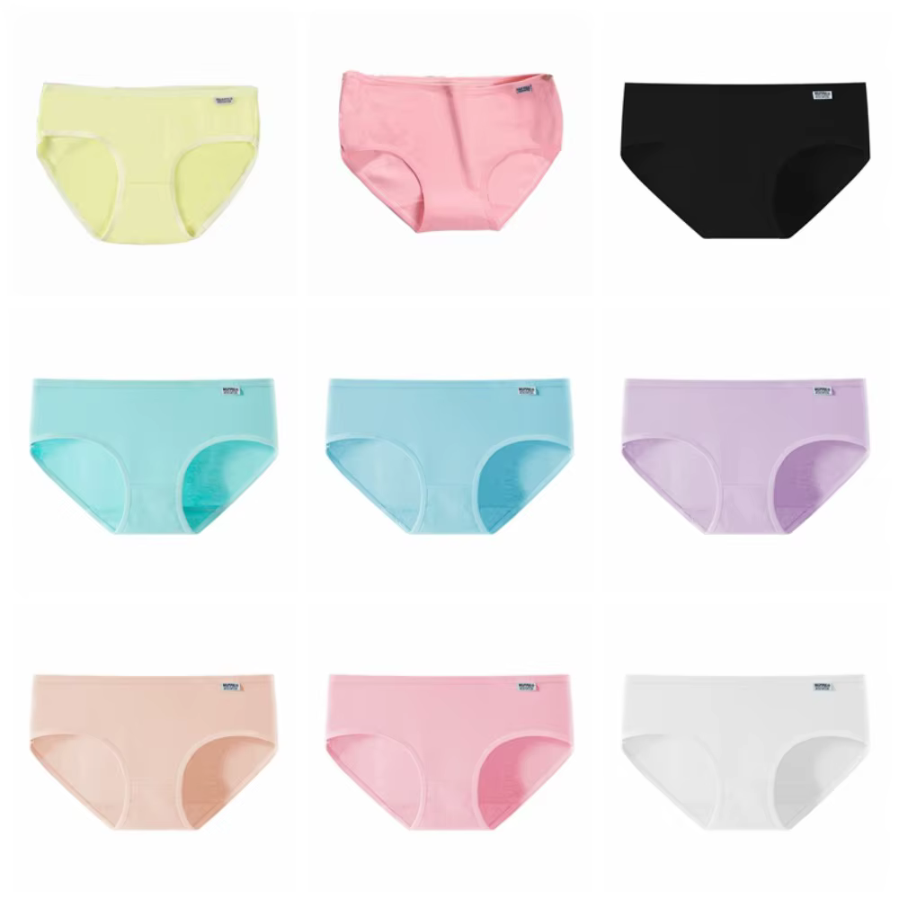 6 pièces respirant couleur bonbon Simple culottes respirant sous-vêtements femmes Lingerie taille mo
