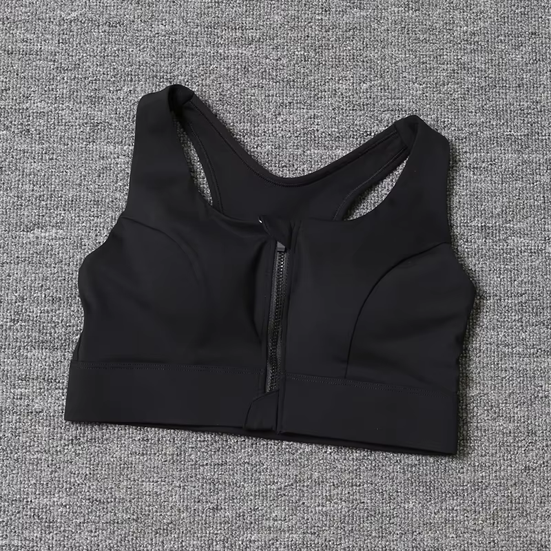 Soutien-gorge de sport pour femmes, réglage de la fermeture éclair sur le devant, haute résistance,