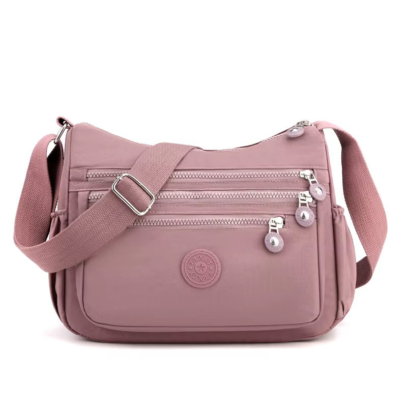Sac à bandoulière tendance pour femme – Léger et décontracté avec sangle fixe et fermeture à glissiè