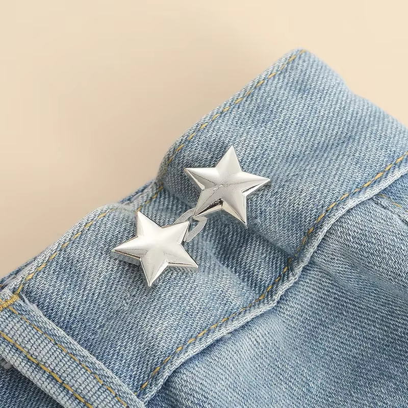 1 paire de boutons en jean, Clips réglables pour pantalons, jupes, tendeur de taille, boucle, bouton