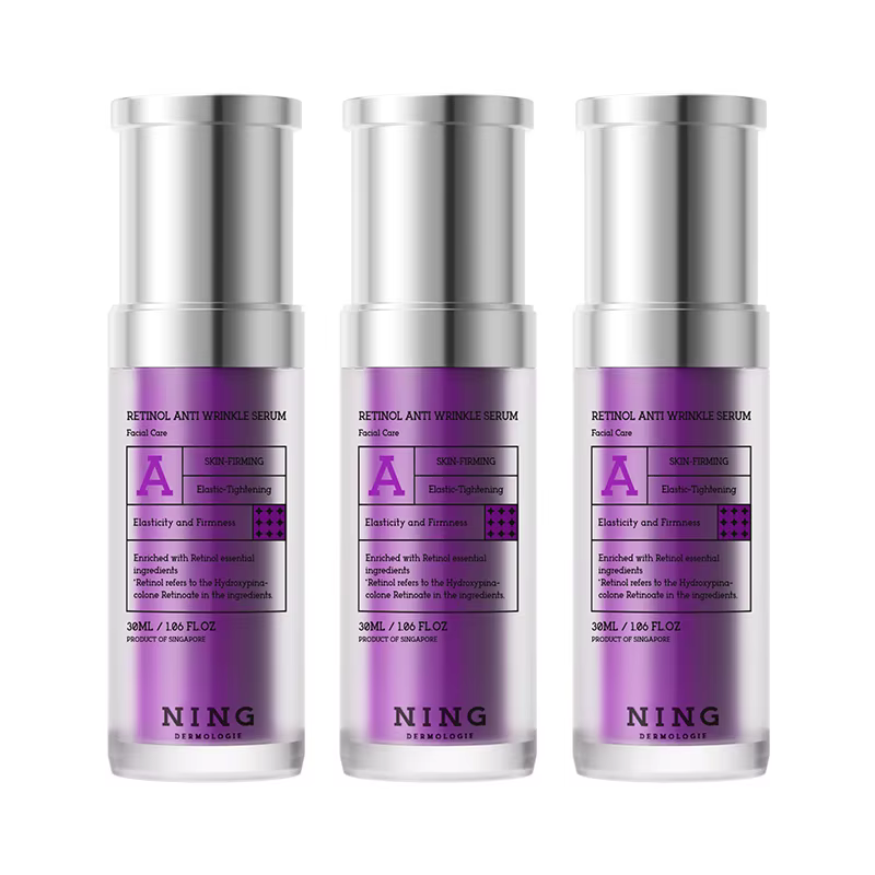 Sérum anti-âge au rétinol NING 30 ml x 3 – Essence de nuit idéale pour les débutants pour la réparat