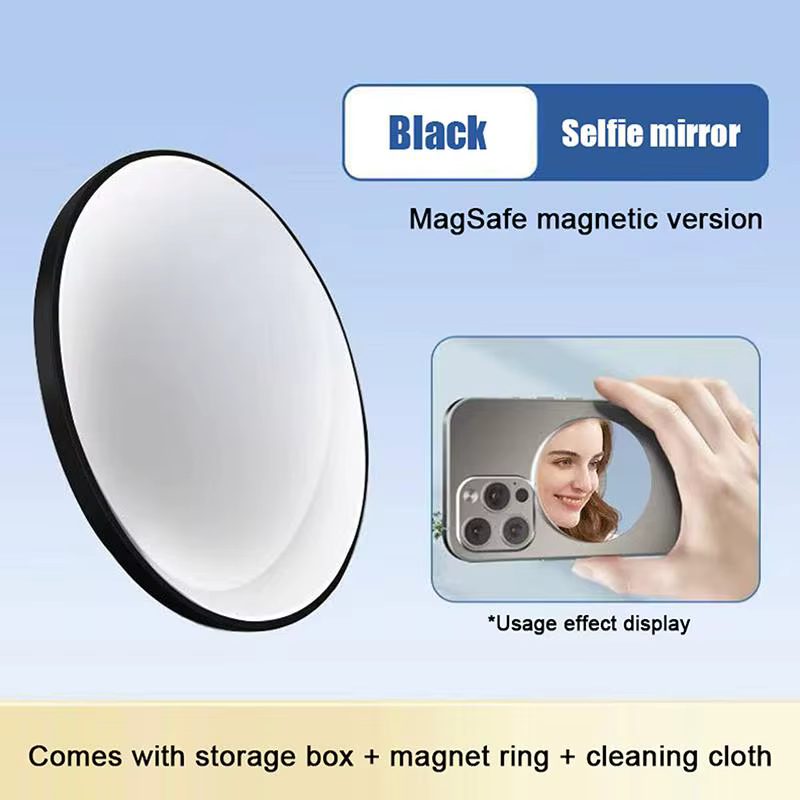 Miroir magnétique convexe pour smartphone, miroir de beauté, miroir magnétique pour vidéo, selfie, v
