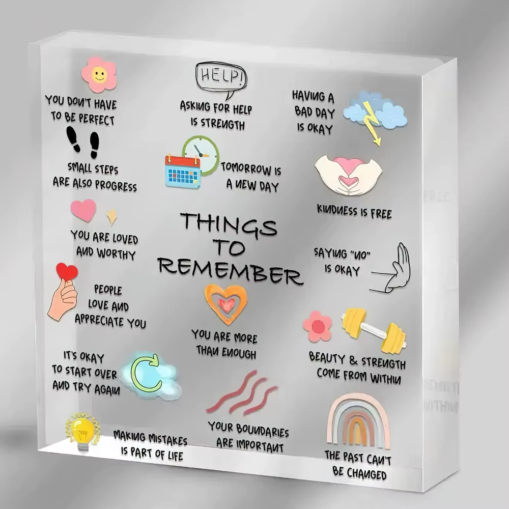 Décor de bureau avec citations inspirantes en acrylique moderne, 1 pièce | Plaque décorative d'aff