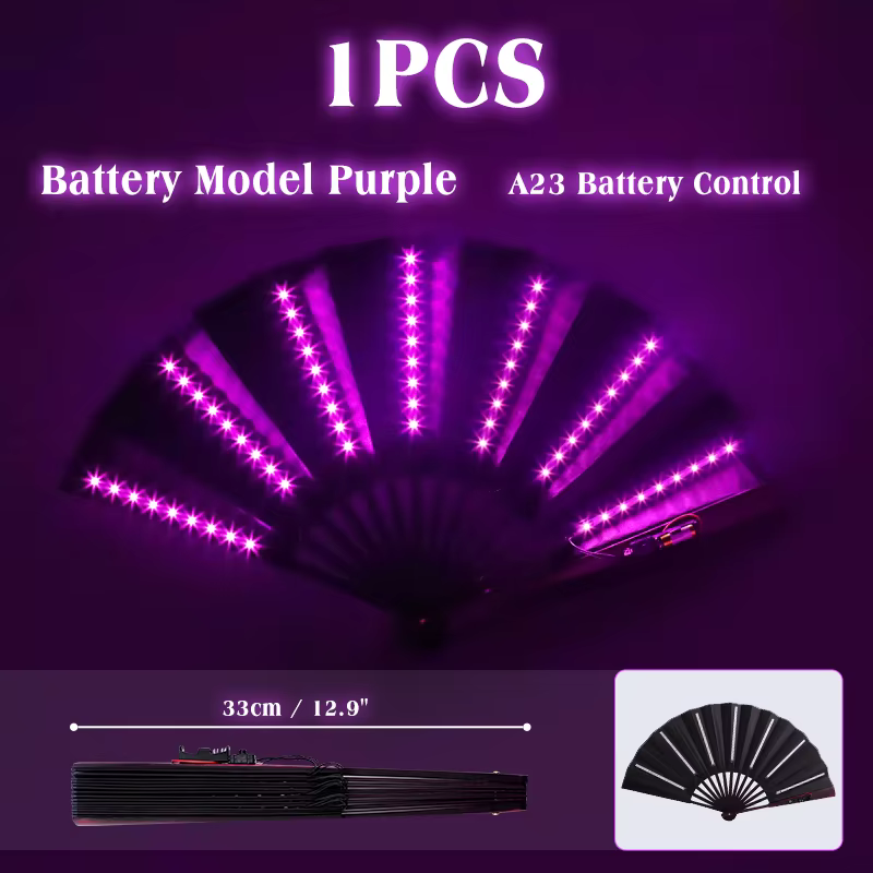 LED brillant pliant ventilateur RGB coloré ventilateur veilleuse spectacle danse lueur accessoire Fe