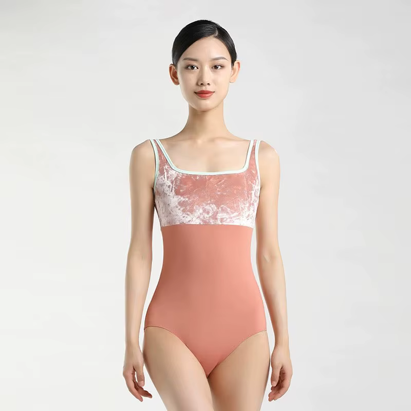 Nouveau Ballet danse justaucorps adulte élégant velours épissage pratique équipe gymnastique danse b