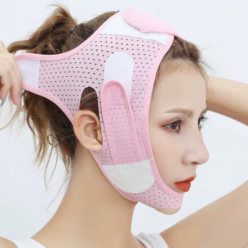 Réducteur de menton double, sangle amincissante pour le visage, éliminateur de masque en forme de V,