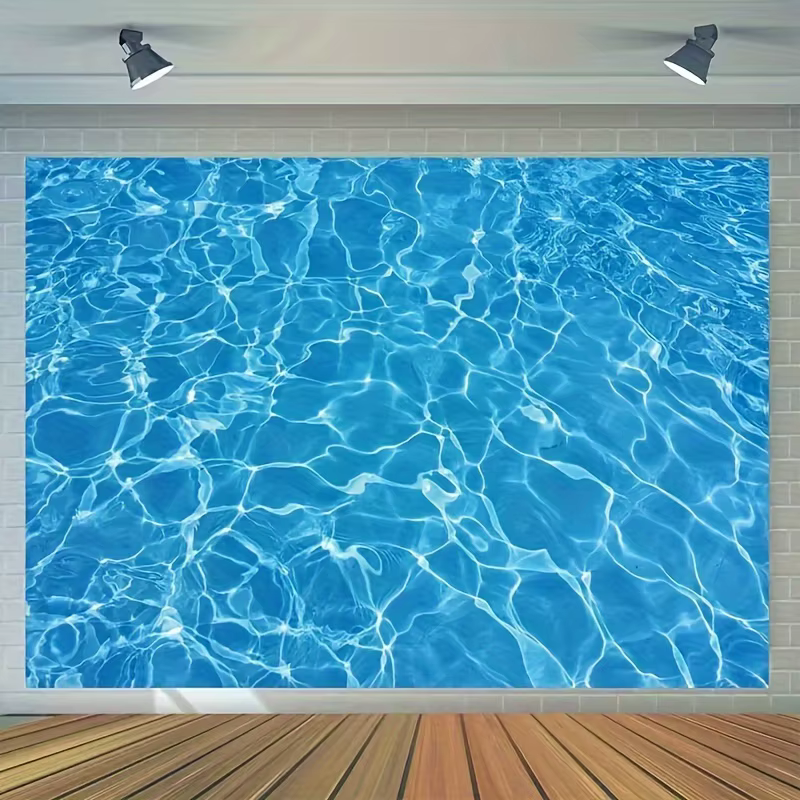 Le fond photo à texture d'eau bleue est parfait pour les fêtes d'anniversaire, les fêtes à la piscin