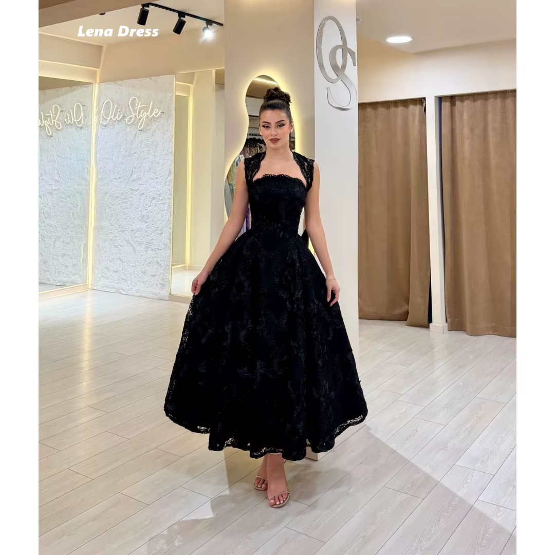Robes de soirée et de cérémonie Lena Line A pour occasions spéciales, robes de fête en dentelle flor