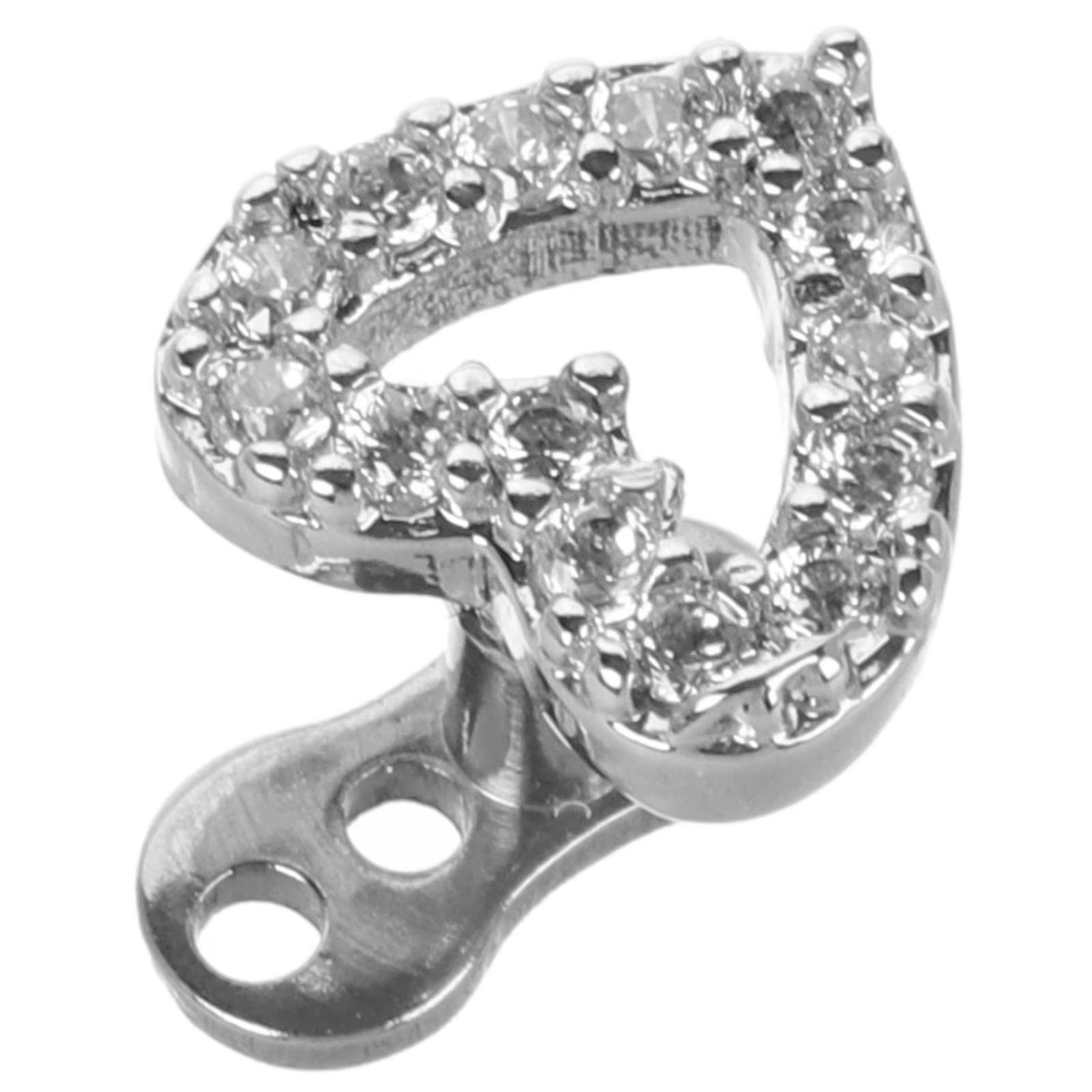Piercing cutané en acier titane 316 en forme de cœur, 1 pièce, avec ancre en Zircon, décoration pour