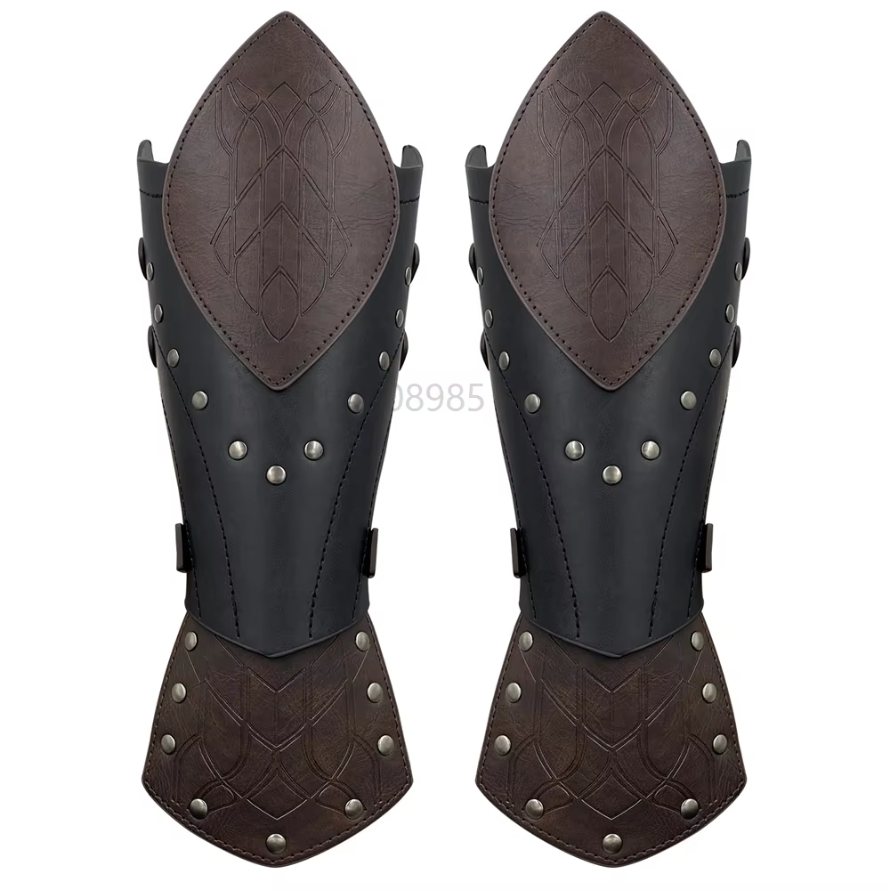 Brassards médiévaux elfiques en cuir PU pour cosplay, protection de bras pour les artistes de scène
