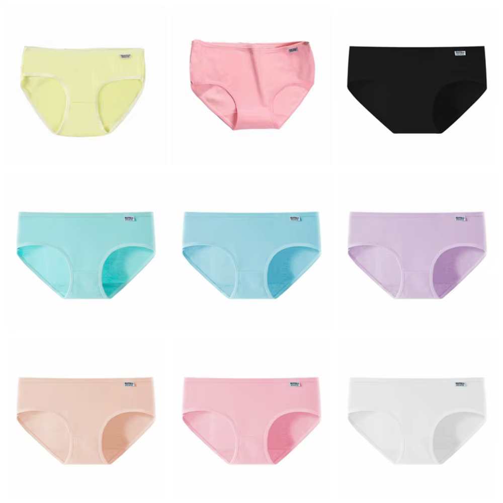 6 pièces à la mode couleur bonbon Simple culottes caleçons Lingerie sous-vêtements femmes respirant 