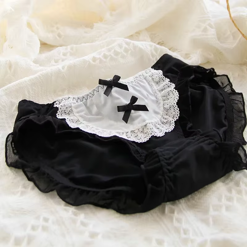 Culotte Lolita en Dentelle Mi-Haute pour Femme, Robe Japonaise à Nministériels d, Mignonne, Florale,