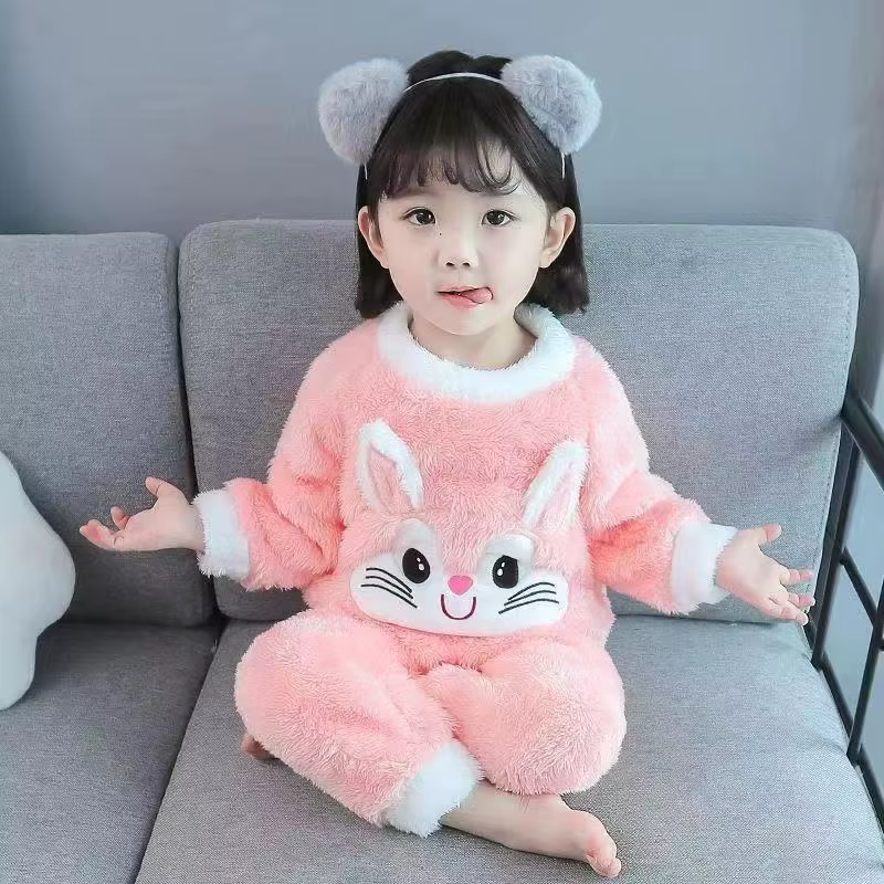 Ensemble de pyjamas en polaire corail pour filles, nouveau modèle 2026, vêtements de nuit chauds d'h