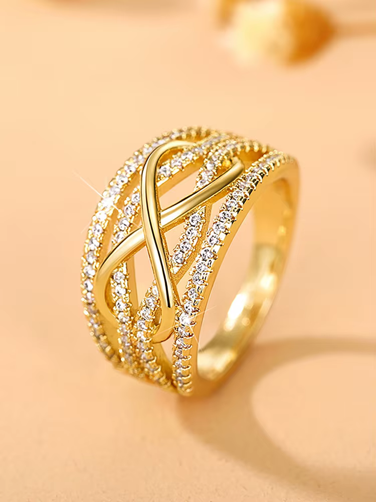 Bague d'amour infini couleur argent Sterling 925, Zircon cubique brillant, nœud papillon lettre 8, b